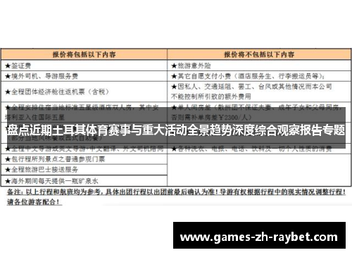 盘点近期土耳其体育赛事与重大活动全景趋势深度综合观察报告专题